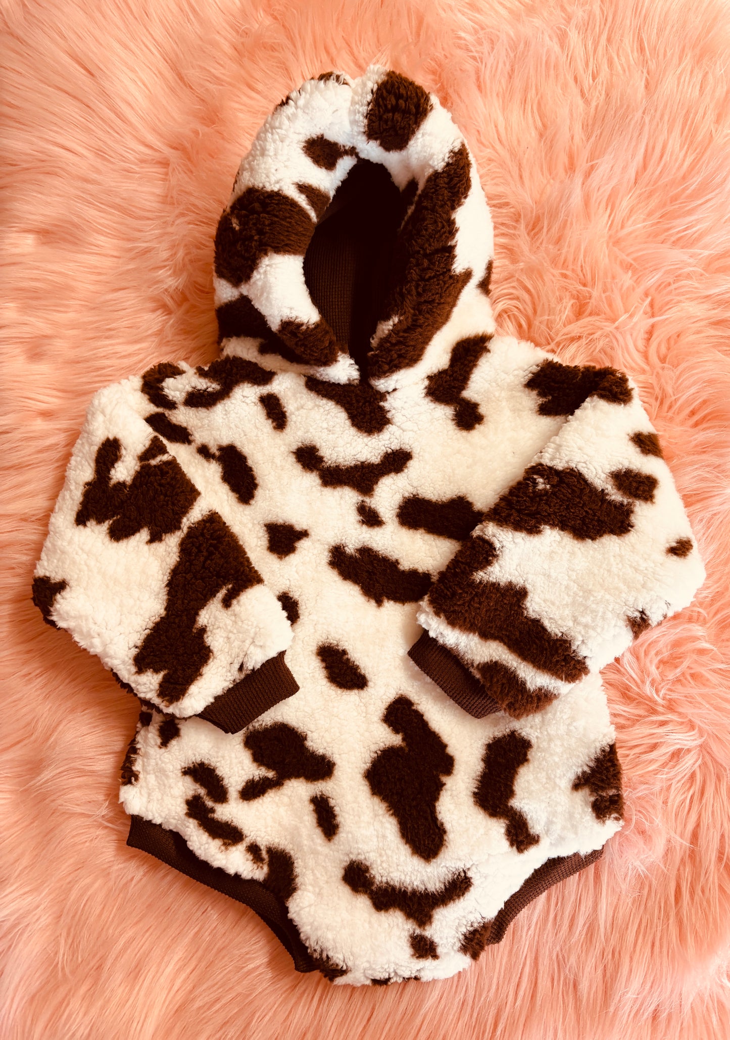 Cow Sherpa romper