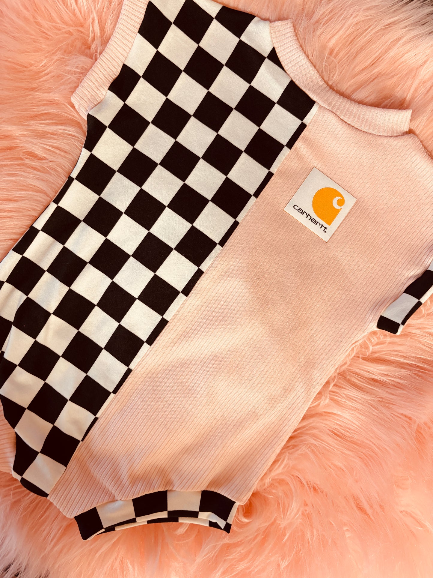Checkered carhartt romper
