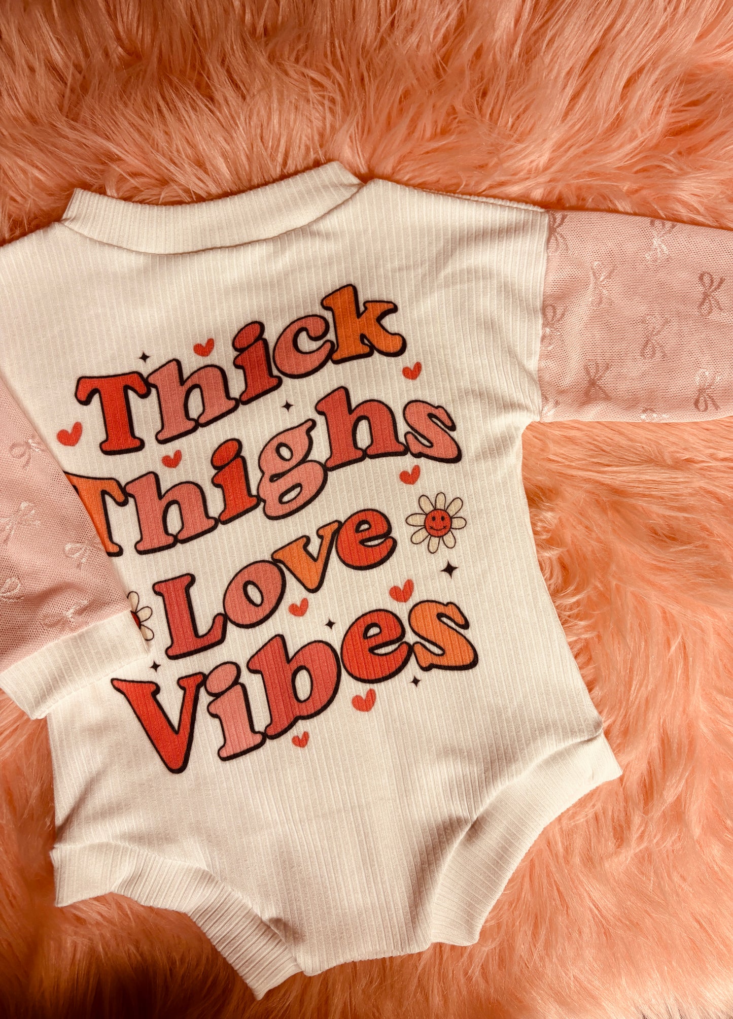 Thick thighs love vibes romper