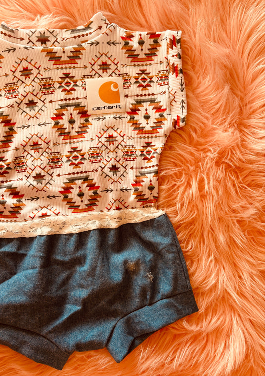 carhartt lace& denim romper