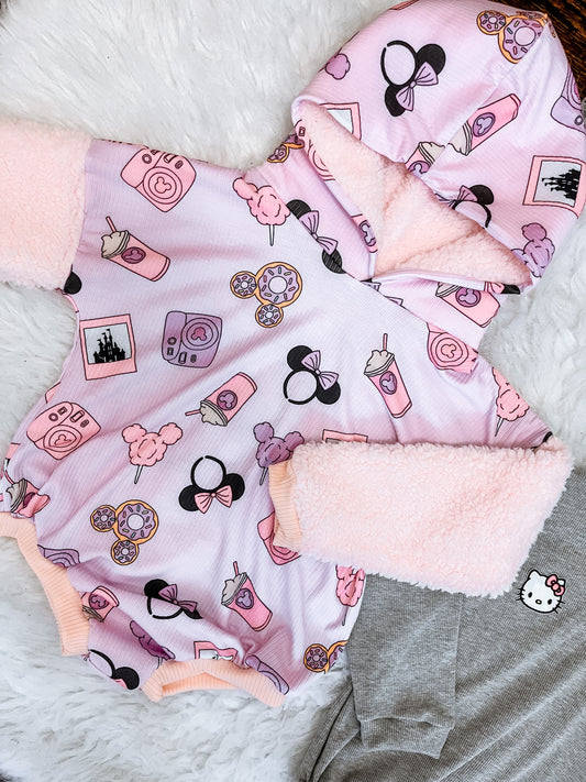 Disneysnacks  hooded Sherpa romper