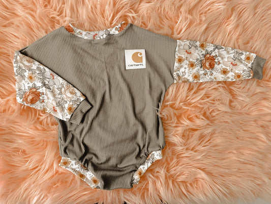 Floral  carhartt romper
